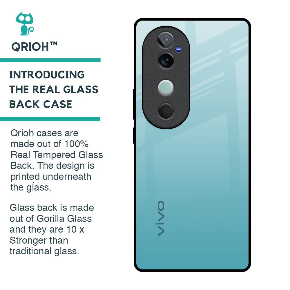 Arctic Blue Glass Case For Vivo V40 5G