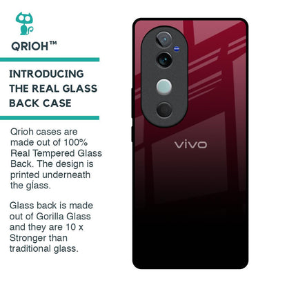 Wine Red Glass Case For Vivo V40 5G