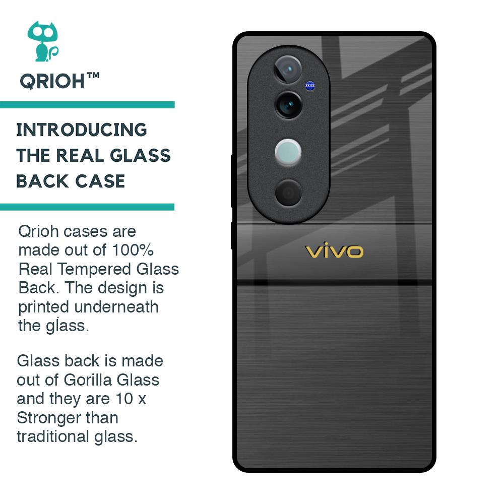 Grey Metallic Glass Case For Vivo V40 5G
