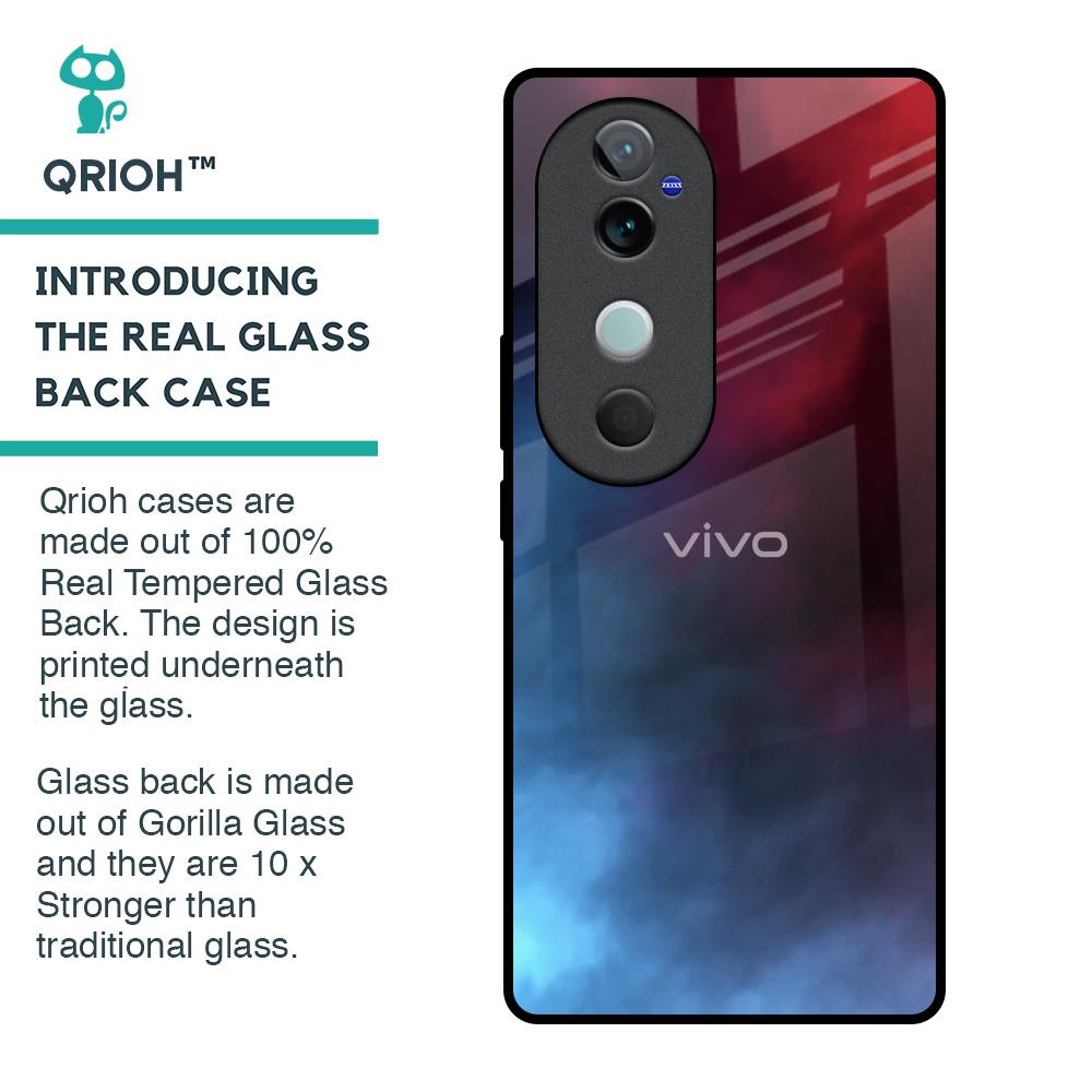 Smokey Watercolor Glass Case for Vivo V40 5G