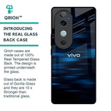 Blue Rough Abstract Glass Case for Vivo V40 5G