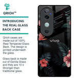 Tropical Art Flower Glass Case for Vivo V40 5G