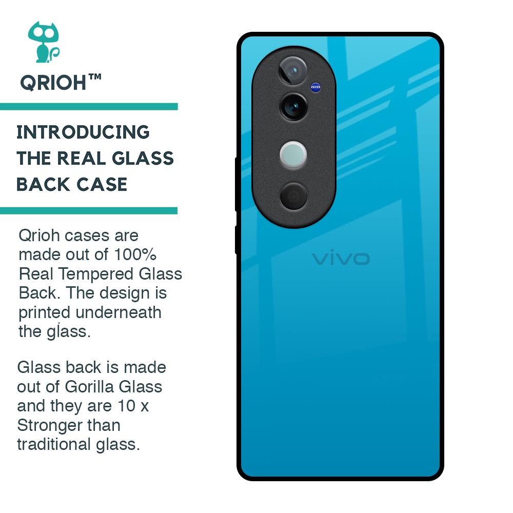 Blue Aqua Glass Case for Vivo V40 5G