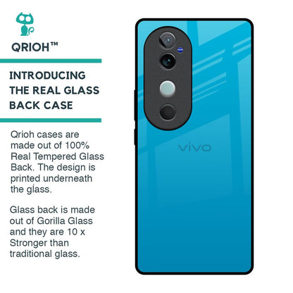 Blue Aqua Glass Case for Vivo V40 5G