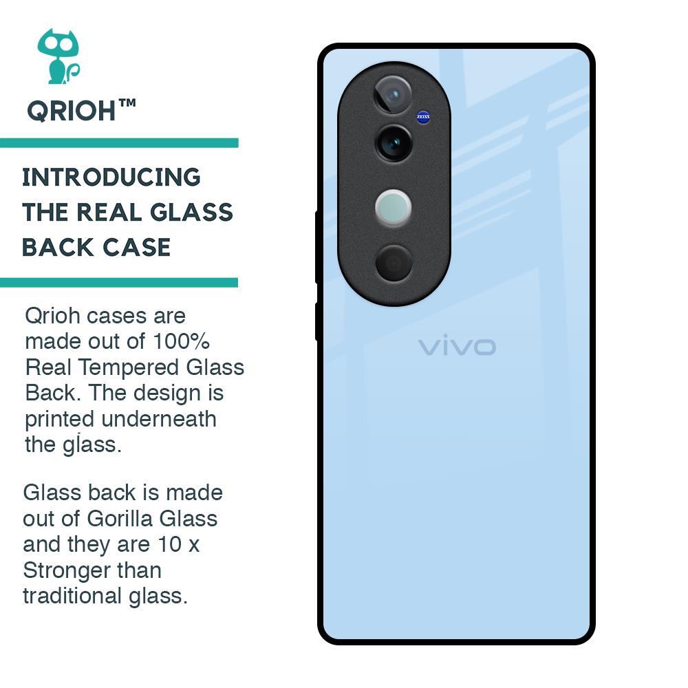 Pastel Sky Blue Glass Case for Vivo V40 5G