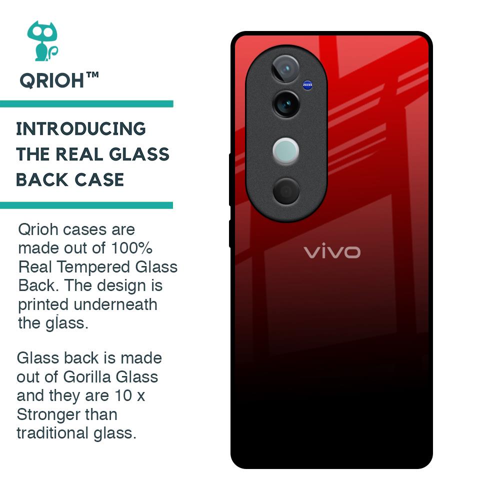 Maroon Faded Glass Case for Vivo V40 5G