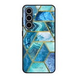 Turquoise Geometrical Marble Samsung Galaxy S24 FE 5G Glass Back Cover Online