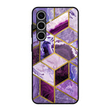 Purple Rhombus Marble Samsung Galaxy S24 FE 5G Glass Back Cover Online