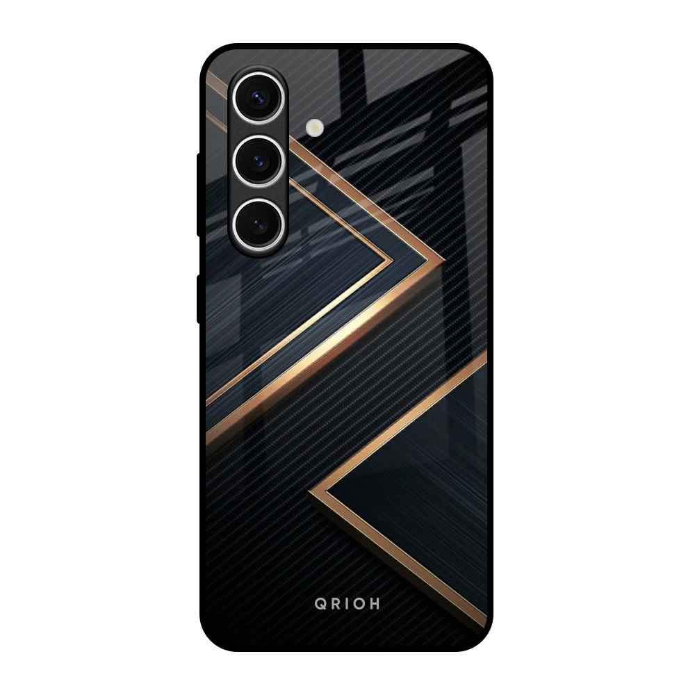 Sleek Golden & Navy Samsung Galaxy S24 FE 5G Glass Back Cover Online