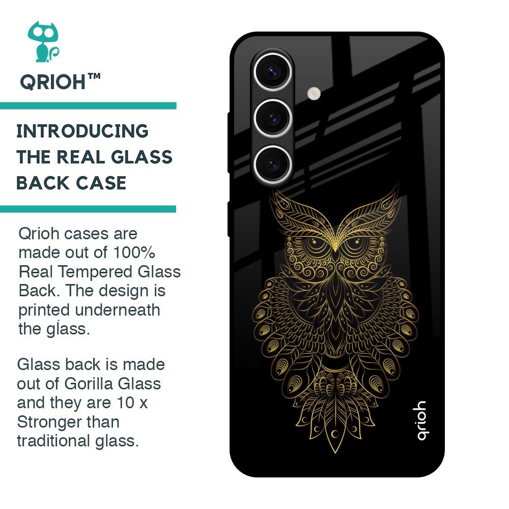 Golden Owl Glass Case for Samsung Galaxy S24 FE 5G