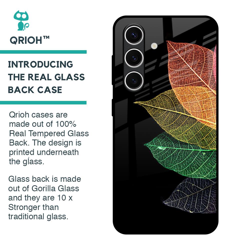Colorful Leaves Glass Case for Samsung Galaxy S24 FE 5G