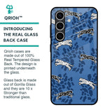 Blue Cheetah Glass Case for Samsung Galaxy S24 FE 5G