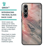 Pink And Grey Marble Glass Case For Samsung Galaxy S24 FE 5G