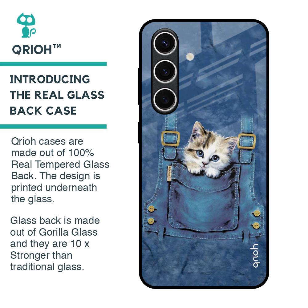 Kitty In Pocket Glass Case For Samsung Galaxy S24 FE 5G