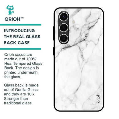 Modern White Marble Glass Case for Samsung Galaxy S24 FE 5G