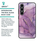 Purple Gold Marble Glass Case for Samsung Galaxy S24 FE 5G