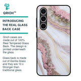 Pink & Gold Gllitter Marble Glass Case for Samsung Galaxy S24 FE 5G