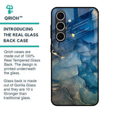 Blue Cool Marble Glass Case for Samsung Galaxy S24 FE 5G