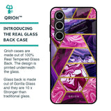 Electroplated Geometric Marble Glass Case for Samsung Galaxy S24 FE 5G