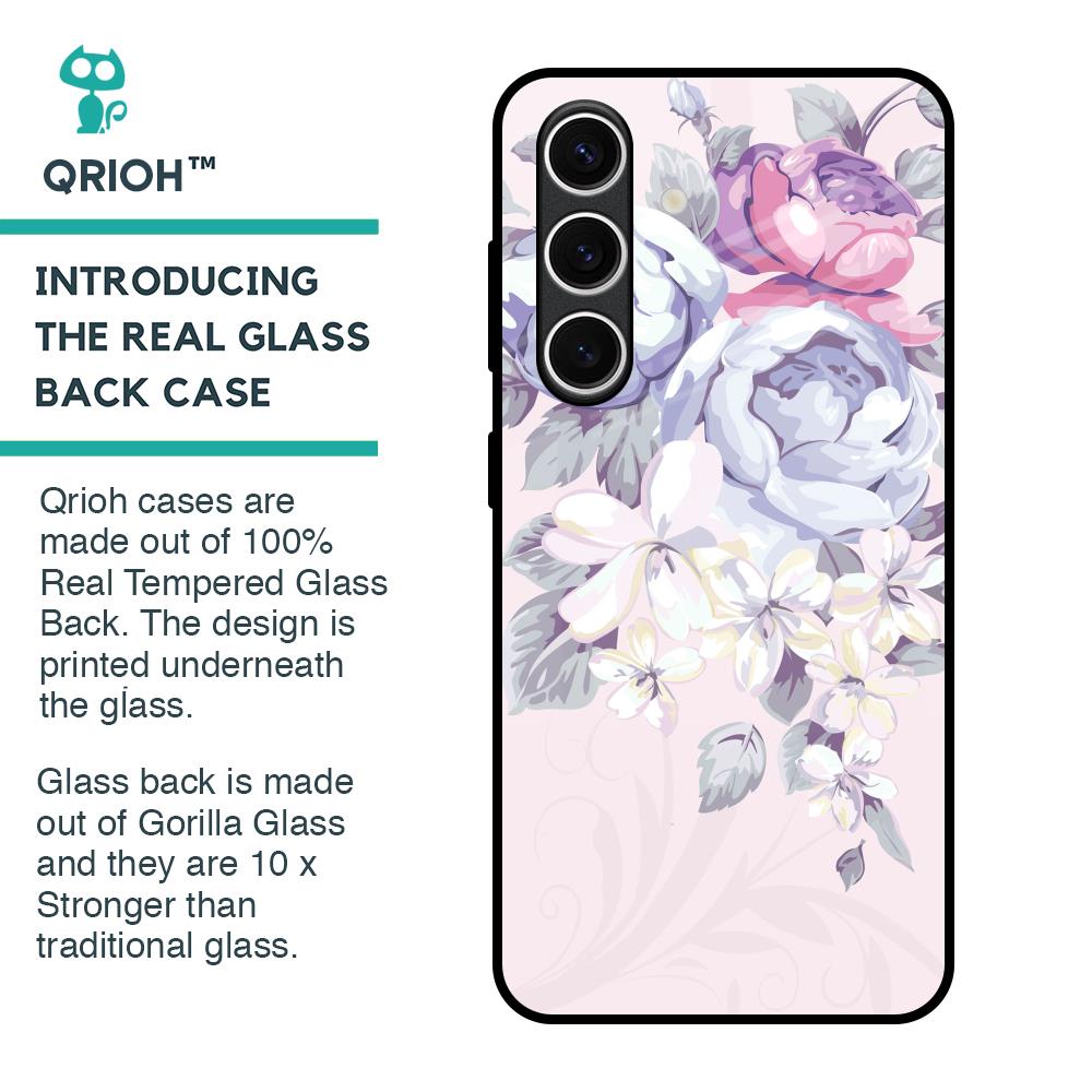 Elegant Floral Glass Case for Samsung Galaxy S24 FE 5G