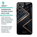 Sleek Golden & Navy Glass Case for Samsung Galaxy S24 FE 5G