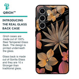 Lines Pattern Flowers Glass Case for Samsung Galaxy S24 FE 5G