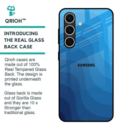 Blue Wave Abstract Glass Case for Samsung Galaxy S24 FE 5G