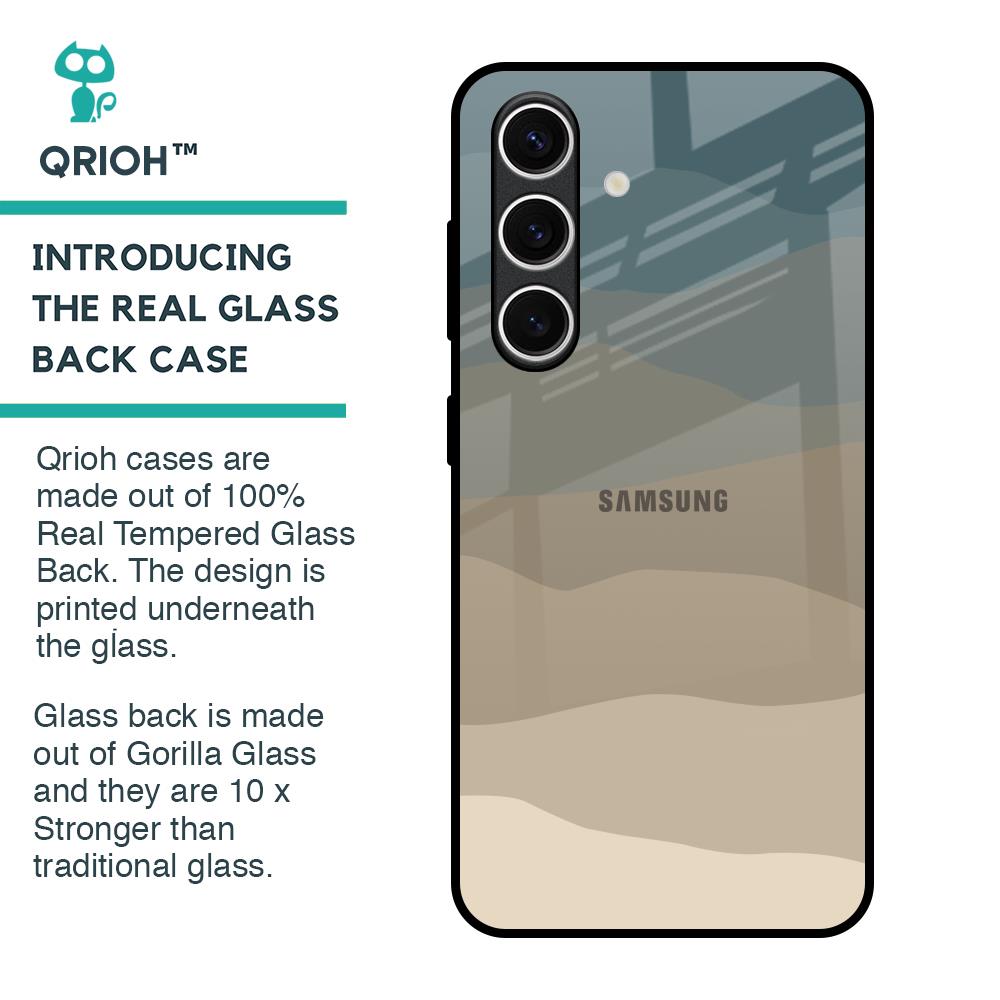 Abstract Mountain Pattern Glass Case for Samsung Galaxy S24 FE 5G