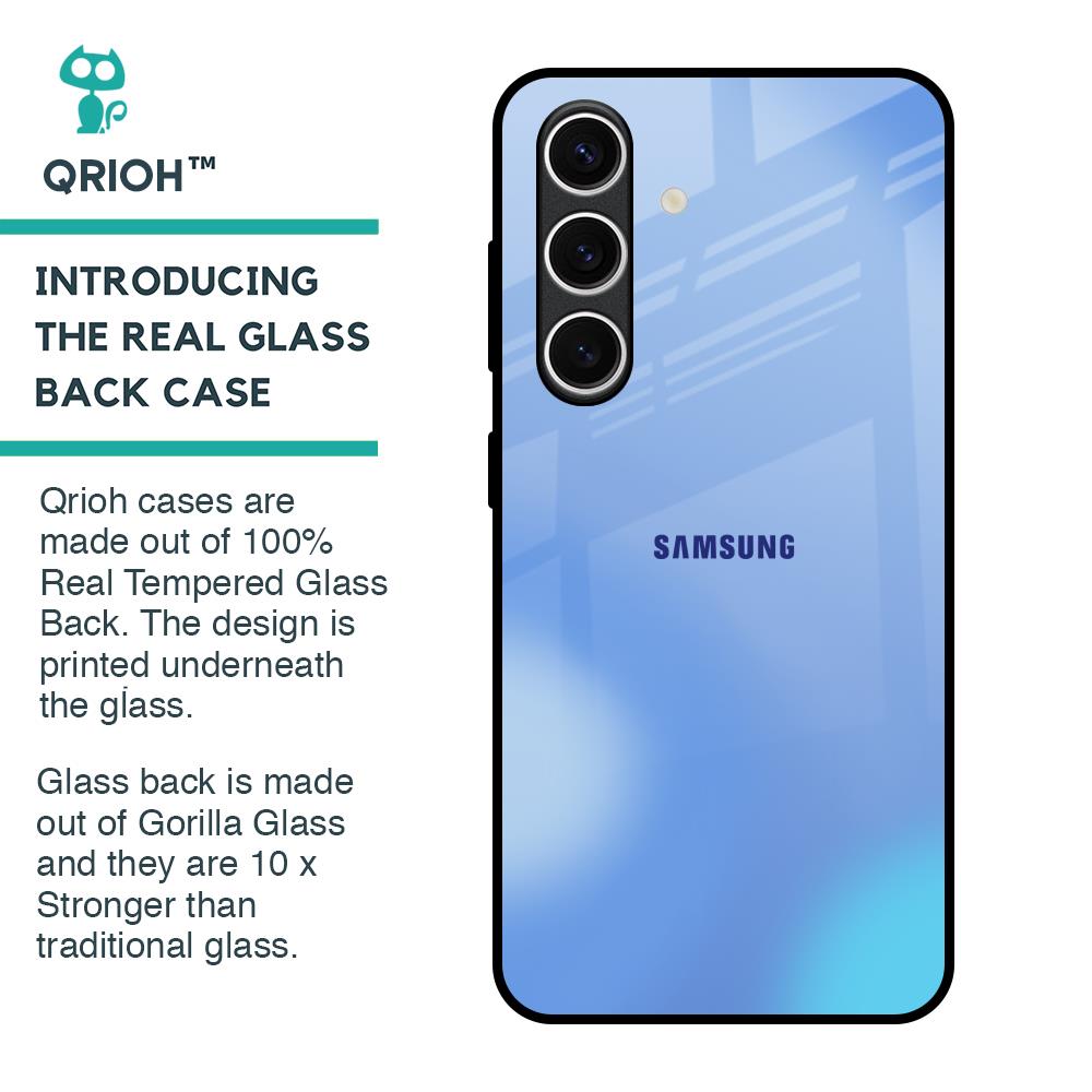 Vibrant Blue Texture Glass Case for Samsung Galaxy S24 FE 5G