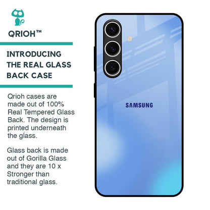 Vibrant Blue Texture Glass Case for Samsung Galaxy S24 FE 5G