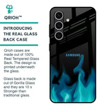 Teal Flames Glass Case for Samsung Galaxy S24 FE 5G