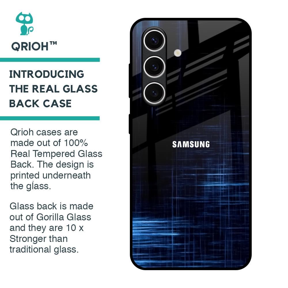 Blue Scratch Glass Case for Samsung Galaxy S24 FE 5G
