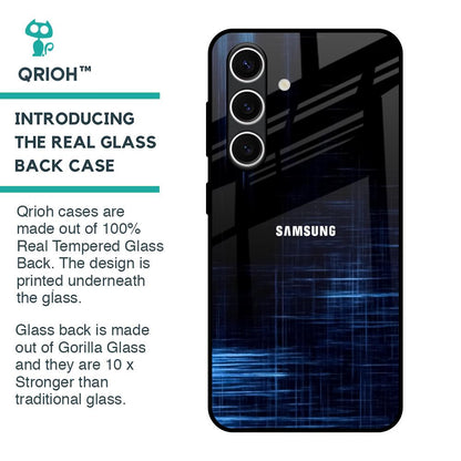 Blue Scratch Glass Case for Samsung Galaxy S24 FE 5G