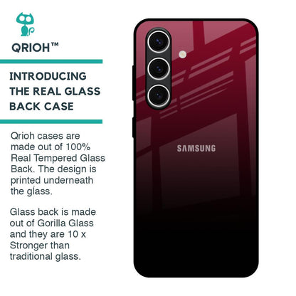 Wine Red Glass Case For Samsung Galaxy S24 FE 5G