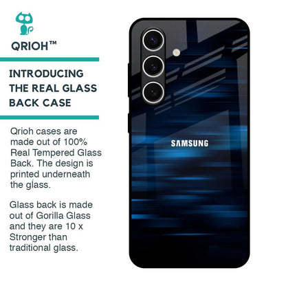 Blue Rough Abstract Glass Case for Samsung Galaxy S24 FE 5G