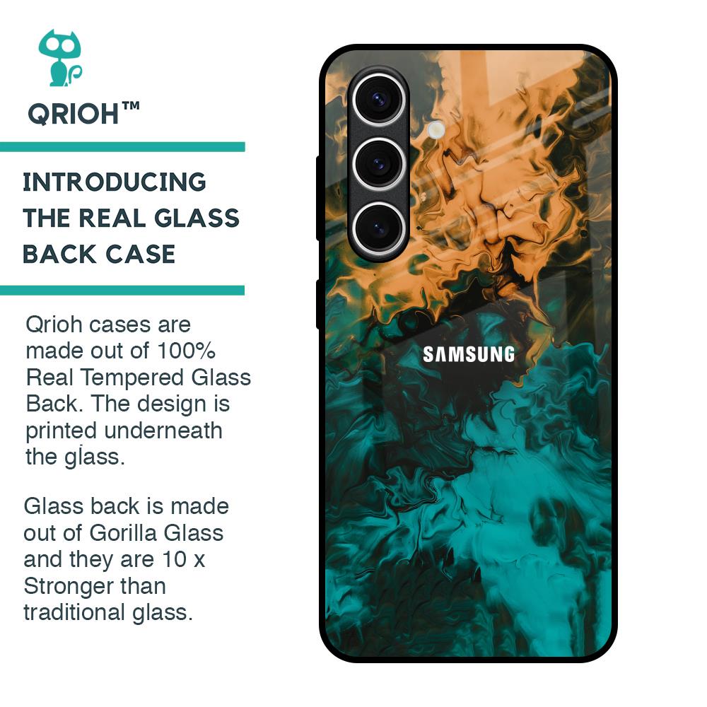 Watercolor Wave Glass Case for Samsung Galaxy S24 FE 5G