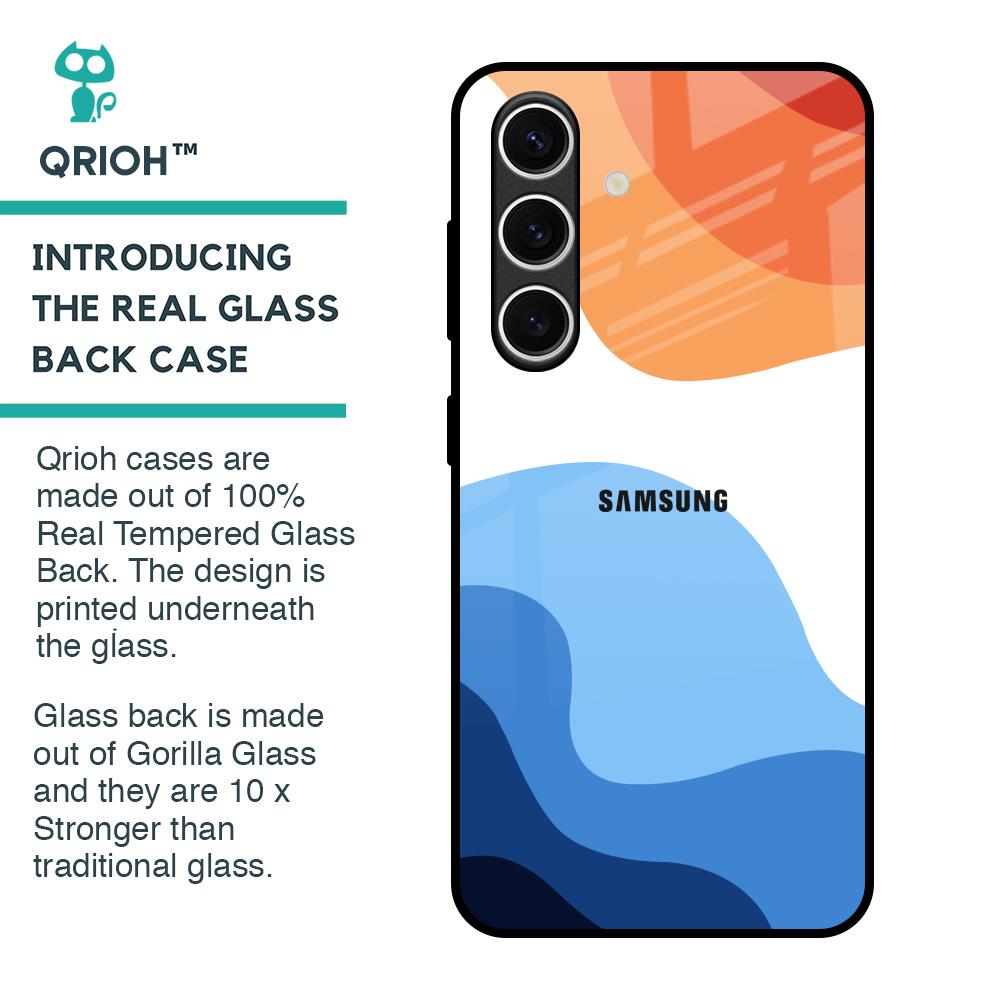 Wavy Color Pattern Glass Case for Samsung Galaxy S24 FE 5G