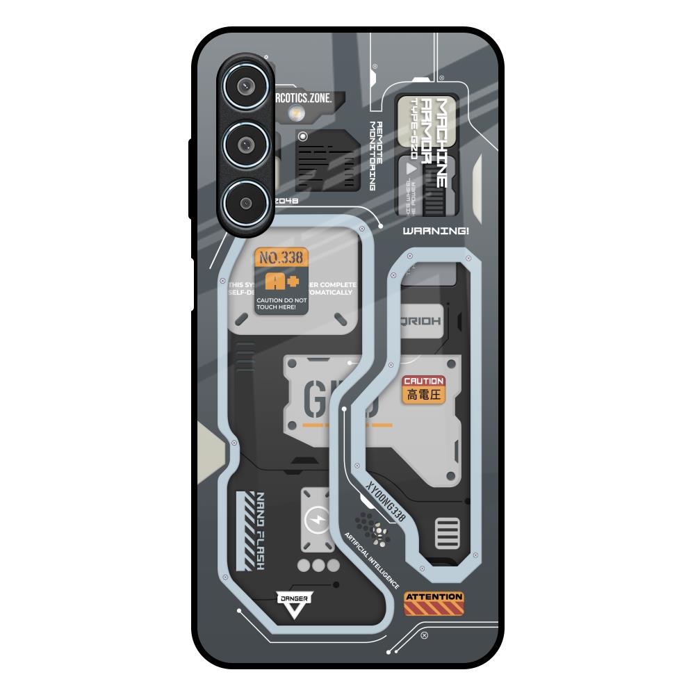Retro Futuristic Samsung Galaxy M35 5G Glass Back Cover Online
