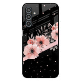 Floral Black Band Samsung Galaxy M35 5G Glass Back Cover Online