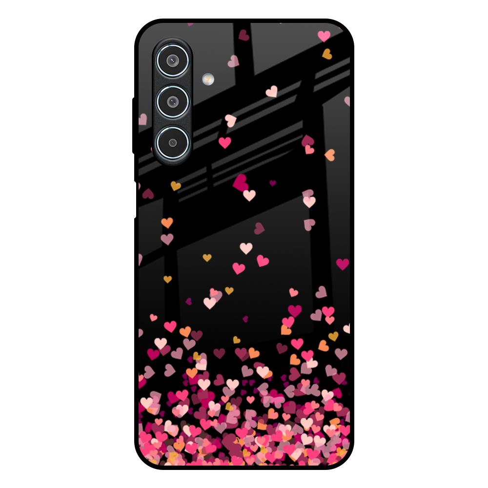 Heart Rain Fall Samsung Galaxy M35 5G Glass Back Cover Online
