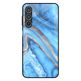 Vibrant Blue Marble Samsung Galaxy M35 5G Glass Back Cover Online