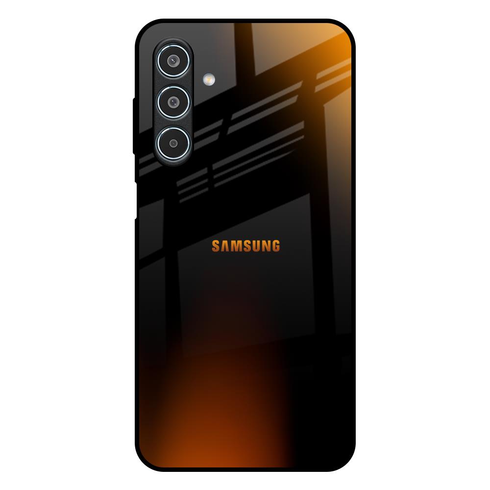 Orange Black Fusion Samsung Galaxy M35 5G Glass Back Cover Online