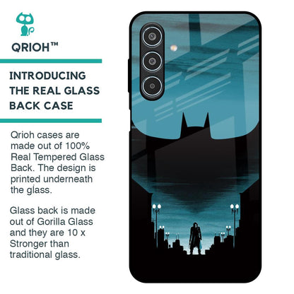 Cyan Bat Glass Case for Samsung Galaxy M35 5G