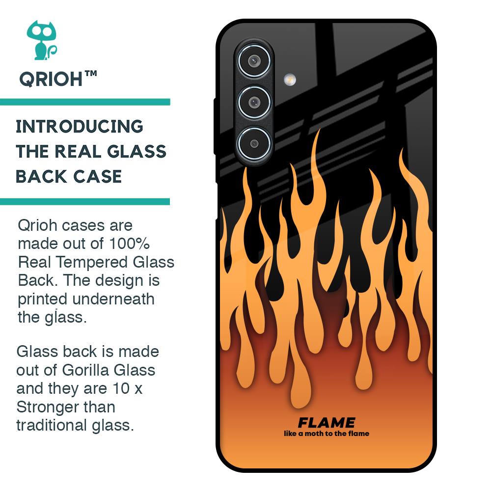 Fire Flame Glass Case for Samsung Galaxy M35 5G