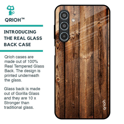 Timber Printed Glass Case for Samsung Galaxy M35 5G