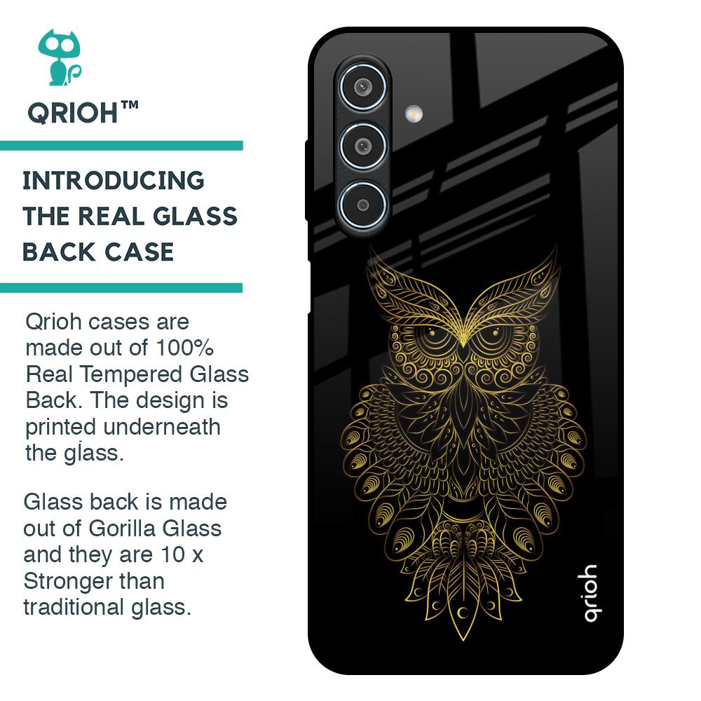 Golden Owl Glass Case for Samsung Galaxy M35 5G