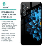 Half Blue Flower Glass Case for Samsung Galaxy M35 5G