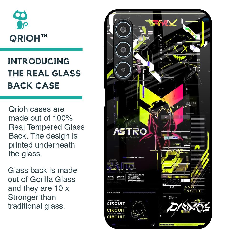 Astro Glitch Glass Case for Samsung Galaxy M35 5G