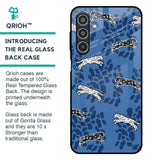 Blue Cheetah Glass Case for Samsung Galaxy M35 5G