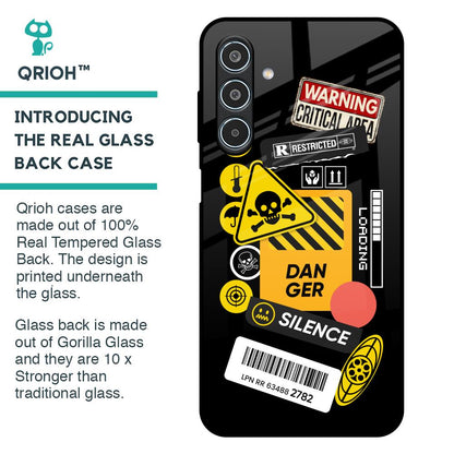 Danger Signs Glass Case for Samsung Galaxy M35 5G